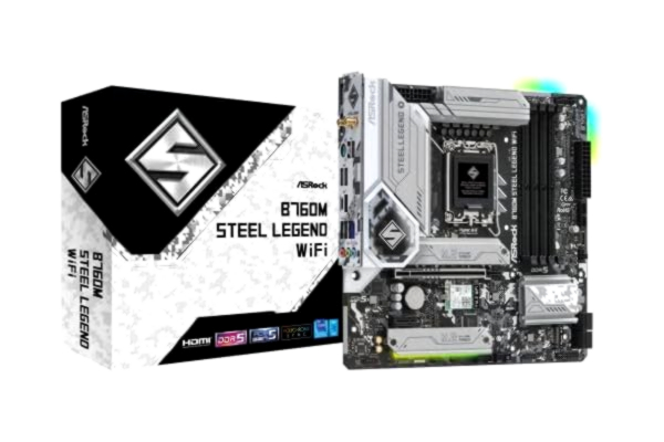 ASRock  B760M STEEL LEGEND WIFI Hovedkort - Intel B760 - Intel LGA1700 socket - DDR5 RAM - Micro-ATX