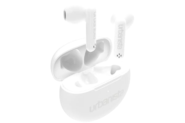 Urbanista  Trådlösa Hörlurar, Bluetooth 5.3 In Ear IPX4 Hörlurar med Dubbla Mikrofoner, 20 Timmars Speltid, Trådlösa Hörlurar med Touch-Kontroll, TWS USB C Laddningsetui, Austin, Vit