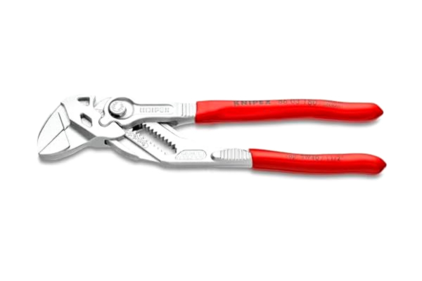 Knipex KNIPEX Tångnyckel Tång- och skruvnyckel i ett verktyg i SB-förpackning förkromad med plastöverdrag 180 mm, 86 03 180 SB