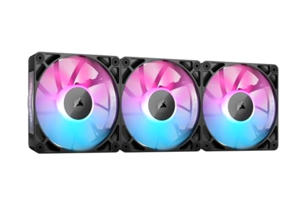Corsair CORSAIR iCUE LINK RX120 RGB 120 mm PWM-Fläktar med iCUE LINK System Hub - Magnetiskt Kupollager - Trepack - Svart
