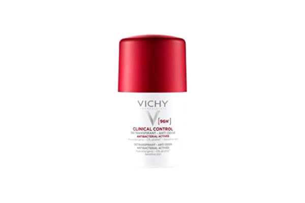 Vichy  Roll-On-deodorant för kvinnor, antiperspirant, effektivt skydd med upp till 96 timmars effektivitet, torr beröring, klinisk kontroll, 50 ml
