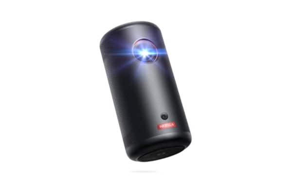 Anker Nebula Capsule 3 Miniprojektor, smart projektor, 1080p, trådlöst nätverk, 200 ANSI-lumen, bärbar, med GTV, Netflix förinstallerad, Dolby Digital, 120-tumsbild, integrerat batteri, 2,5 timmars speltid
