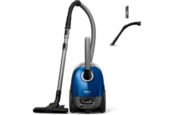 Philips  Dammsugare med påse – 900 W högeffektiv motor, 99,9% dammuppfångning, AirflowMax-teknik, Allergy-filter, TriActive-munstycke, 3 l kapacitet, Lätt att förvara (XD3110/09)