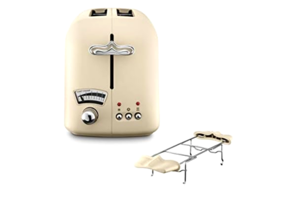 DeLonghi De'Longhi CTO21.BG Argento Flora Toster 2 szczelny toster nasadka do bułek stopień opiekania bez czajnika, jaśmin beżowy