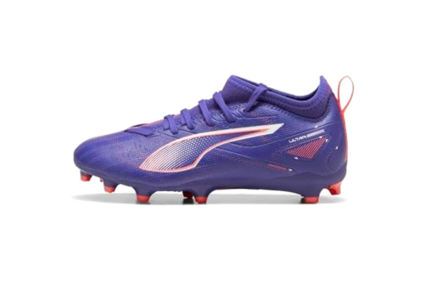 Puma PUMA Unisex barn Ultra 5 Match Fg/Ag Jr fotbollssko, Lapis Lazuli Puma vit solnedgång glöd, 4 UK