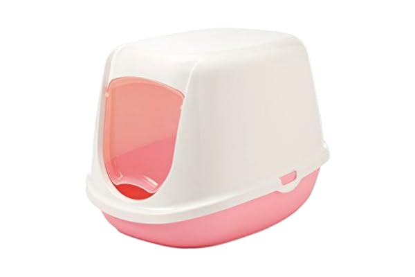 Savic  Kattsandspanna hertigesse med dörr, 44 x 35 x 32 cm, rosa-vit