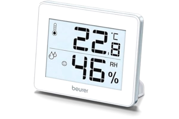 Beurer  HM 16 termohygrometer, inomhusklimatkontroll med temperaturvisning och luftfuktighet, smiley-display