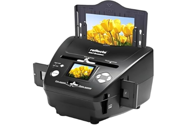 Reflecta  64220 film/slide-skanner 1800 x 1800DPI svart – skanner (1800 x 1800 DPI, 24 bitar, film/slide-skanner, svart, LCD, 6,1 cm (2,4 tum))