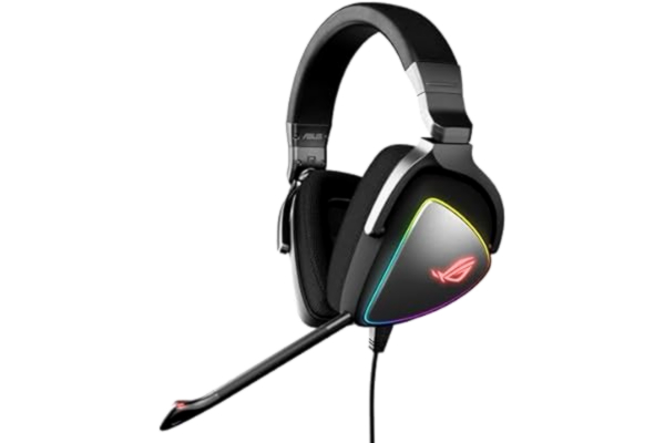 Asus ASUS ROG Delta RGB Gaming Headset with Hi-Res ESS Quad-DAC, Circular RGB Lighting Effect and USB-C Connector for PCs, Consoles and Mobile Gaming, BLACK