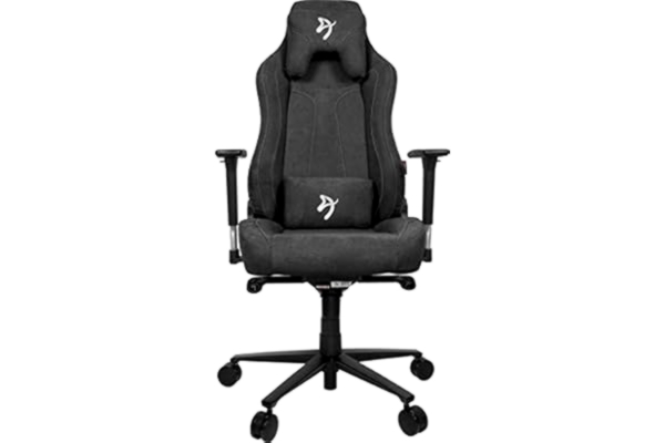 Arozzi  Vernazza Soft Fabric - Stol - ergonomisk - armstøtter - T-formet - vippe - drejeled - metal, aluminium, tekstil - sort, mørkegrå