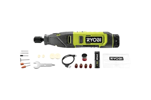 Ryobi RYOBI Roterande miniverktyg - 4V USB Lithium RRT4-120GA15-15 tillbehör ingår, variabel hastighet, kompakt och exakt - gravering, slipning, skärning - förvaringslåda