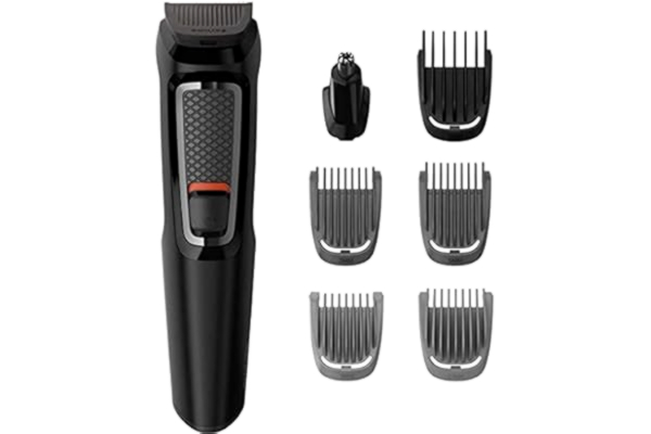 Philips  Multigroom series 3000 7-i-1 -Grooming kit - 7 verktyg för både skägg och hår - Självslipande stålblad - Upp till 60 minuters driftstid - Sköljbara tillbehör - MG3720/15