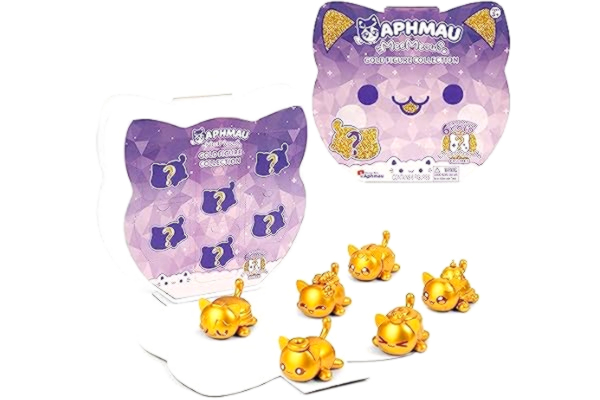 Aphmau  Mystery MeeMeow-figur multipack – guldkollektion, exklusiv guldfigursamling, samlarobjekt minifigurer mysterielåda, officiell vara, 61215