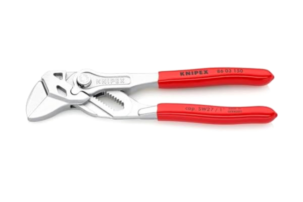Knipex KNIPEX Tångnyckel Tång- och skruvnyckel i ett verktyg i SB-förpackning förkromad med plastöverdrag 150 mm, 86 03 150 SB