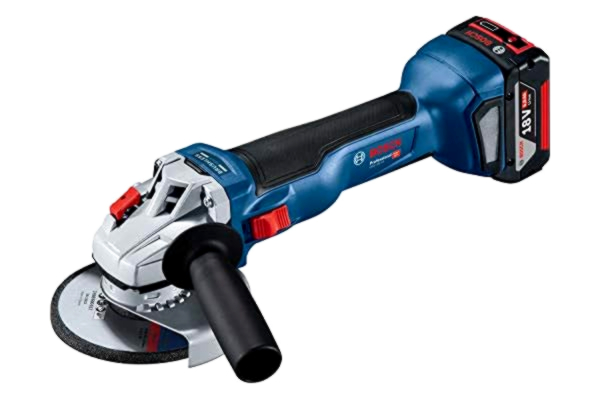 Bosch System profesjonalny 18 V firmy Bosch: akumulatorowa szlifierka kątowa GWS 18V-10 (Ø tarczy 125 mm, 2 akumulatory 4,0 Ah + ładowarka GAL 18V-40, walizka L-BOXX 136)