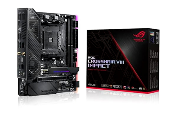 Asus ASUS ROG Crosshair VIII Impact Gaming płyta główna (gniazdo AMD AM4, współczynnik kształtu mini DTX, SO-DIMM.2, Wi-Fi 6, PCIe 4.0, Aura Sync, USB 3.2 Gen2)