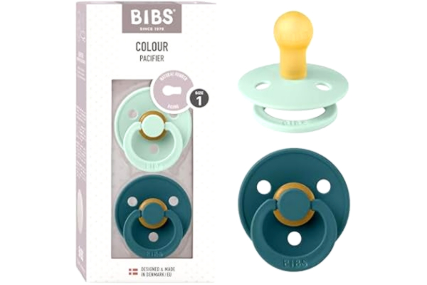 Bibs BIBS Colour Napp 2-pack, BPA-fri, Naturgummilatex, Storlek 1 (0-6 månader), Nordic Mint/Forest Lake