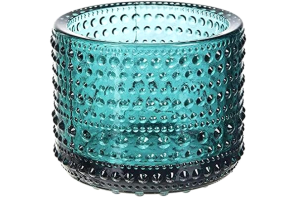 Iittala  Kastehelmi – stämningsbelysning/värmeljushållare/vindljus – höjd 7 cm – havsblå