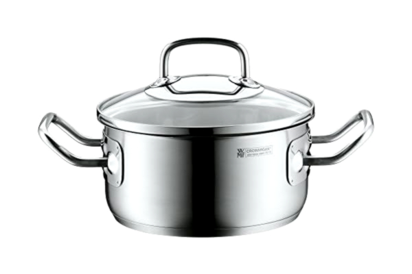 WMF  Naczynia kuchenne Ø 16 cm ok. 1,4 l Profima szklana pokrywa Cromargan® ze stali nierdzewnej szczotkowana pasuje do wszystkich rodzajów kuchenek, w tym indukcyjnych zmywarkach