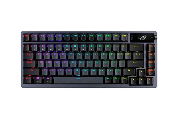 Asus ASUS ROG Azoth - 75% Gaming Mechanical Keyboard, Metallic Cover ROG NX Red Switch, ABS, smörjsats, Infraröd, BT och USB-C, OLED-skärm, tre höjder och Mac-kompatibilitet, Vit