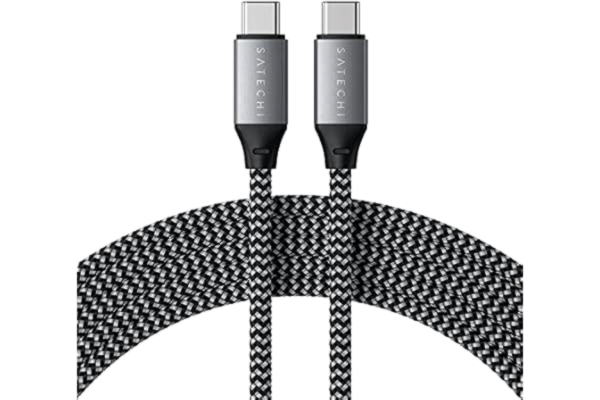 Satechi  100W USB-C till USB-C-laddningskabel för USB-C-enheter – 2 Meter – Kompatibel med 2022 MacBook Pro/Air M2, 2021 MacBook Pro 14-tum, 16-tum (M1 Pro & Max), 2022 iPad Air M1