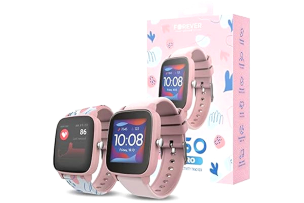 Forever  IGO Pro JW-200 Smartwatch for Barn med Pulsmåler, Kropstemperatur & Skritteller - Rosa