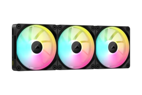 Corsair CORSAIR iCUE Link LX120 RGB 120 mm PWM-fläktar trippelpack – dubbla ljusslingor – inkluderar iCUE Link System-hubb – CORSAIR AirGuide-teknik – svart