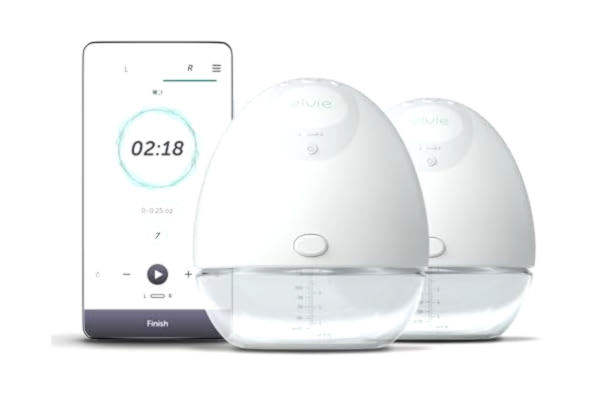 Elvie  Pump dubbel (24/28 mm) – elektrisk bröstpump för enkel pumpning, bekväm, bärbar amningspump, med appfunktion för att spåra pumpförloppet ..