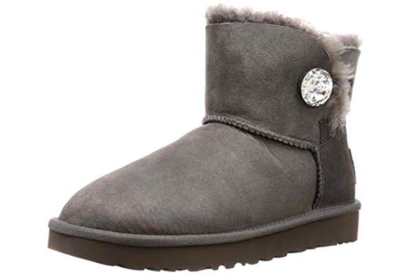UGG Australia UGG Dames Mini Bailey Button Bling Classic Boot, grijs, 38 EU