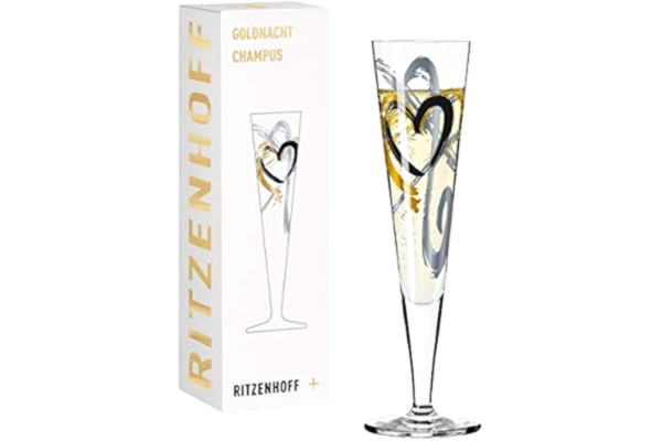 Ritzenhoff RITZENHOFF 1078190 champagneglas 200 ml – serie Goldnacht nr 1 – ädelt designersmycke med äkta guld – Tillverkad i Tyskland