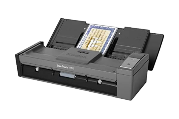 Kodak  ScanMate i940 skanner – mobil dokumentscanner, upp till 20 ark/min, ADF 20 ark, duplex, USB, inklusive 3 års utbyteservice på plats