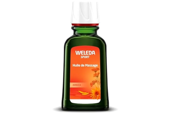 Weleda WELEDA Arnika massageolja, närande naturkosmetik kroppsolja mot spänningar och kramper i musklerna, perfekt för före och efter träning (1 x 50 ml)