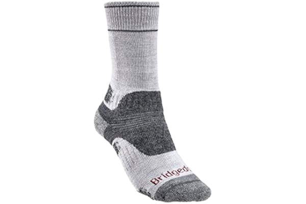 Bridgedale  Dam Vandring Midweight Boot Höjd- Merino Endurance Strumpor Silvergrått L