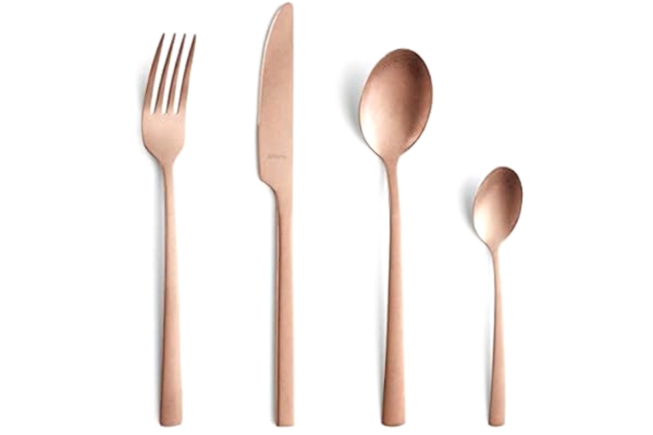 Amefa  Bestickset MANILLE 16 delar | Kupfer | PVD Beschichtung| Edelstahl, rostfri | Bestickset för 4 personer | Klingenstahl 13/0, Edelstahl 18/0 | Med Messer, Gabel, Löffel & Kaffeelöffel