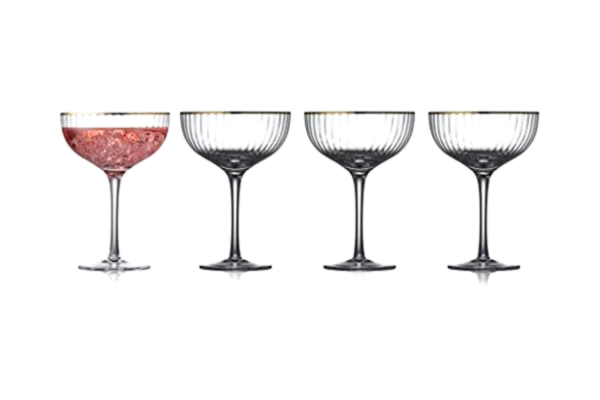 Lyngby Glas  - Palermo Cocktailglas 31 cl Guld 4 st