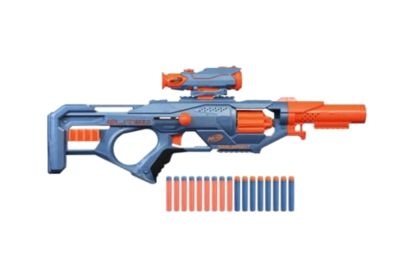 NERF Nerf Elite 2.0 Eaglepoint RD-8-blaster – trumma för 8 pilar, avtagbart kikarsikte och pipa, 16 officiella Nerf Elite-pilar, bultfunktion