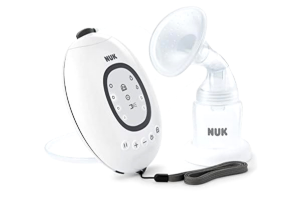 Nuk NUK Första valfritt elektrisk bröstpump, LED-display och minnesfunktion, inkl. bröstmjölkbehållare, 150 ml