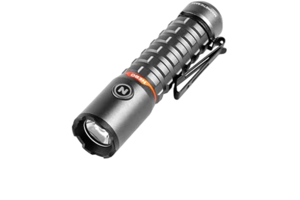 Nebo NEBO Torchy 2K 2 000 lumen LED USB-uppladdningsbar ficklampa – upp till 30 timmars laddning camping och arbet med 5 ljuslägen, borttagning stålbälte/fickfackla-klämma, USB-laddare, vattentålig