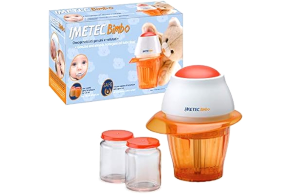 Imetec , Bimbo HM3, homogenizator, 2 pojemniki do przechowywania żywności, ostrza ze stali nierdzewnej, zasilanie impulsowe, 400 ml