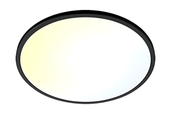 WiZ  SuperSlim Taklampa (WiZ Color), Svart, Rund - Smart LED belysning (WiFi och Bluetooth), 22W, 2700-6500 Kelvin, Dimbar i kallvitt till varmvitt