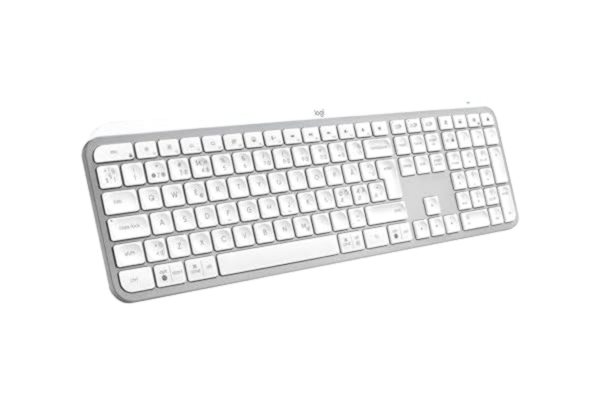 Logitech  MX Keys S Trådlöst Tangentbord, låg profil, tyst skrivning, programmerbara tangenter, belysning, Bluetooth, USB C-laddning, för Windows PC/Linux/Chrome/Mac - Ljusgrå, Layout Pan Nordic QWERTY