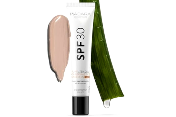 Madara MÁDARA Organic Skincare | Anti-aging solkräm ansikte med vegetabiliska stamceller SPF 30, 40 ml – mineral solkräm, bredbandsskydd, lättvänligt, COSMOS Naturcertifierad