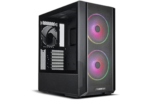 Lian Li Lian-Li Lancool 216 RGB svart stål/härdat glas ATX Mid Tower datorfodral, 2 x 160 mm ARGB fläktar ingår – LANCOOL 216RX svart