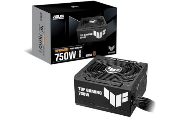 Asus ASUS TUF Gaming 750 W brons PSU (strömförsörjning, 80 PLUS brons, certifiering av militärkvalitet, dubbla kullager, skyddande PCB-beläggning, axial-teknisk fläktdesign, 0 dB, 6 års garanti)