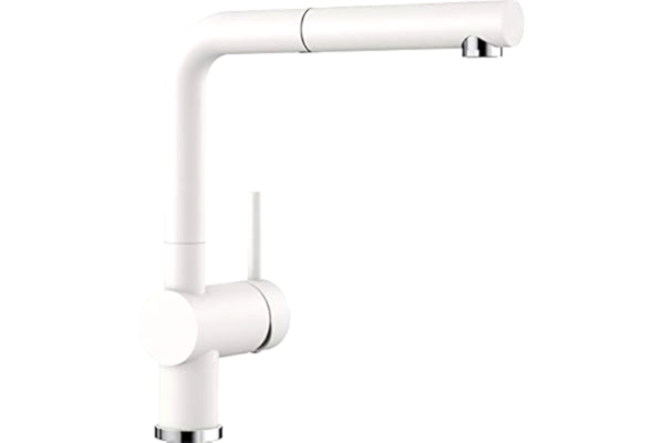 Blanco BLANCO LINUS-S – Robinet de Cuisine Design SILGRANIT avec Bec Extensible – Haute Pression – Blanc – 516692