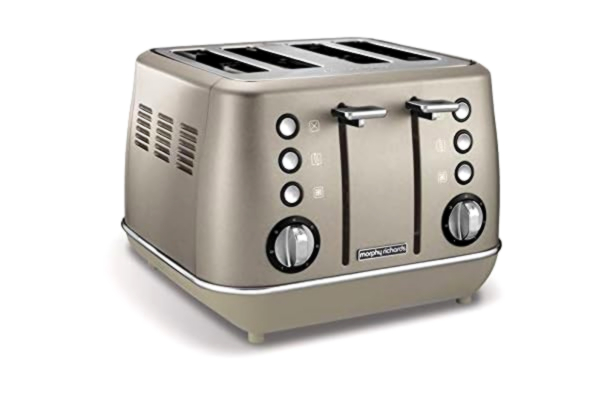 Morphy Richards  Evoke Special Edition 4slice(s) 850W Platinum Toaster - Toasters (4 Slice(s), Platinum, Buttons, Rotary, China, 2 Year(s), 850 W)