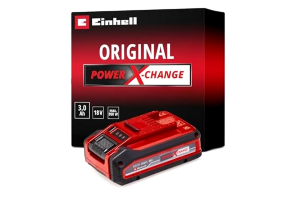 Einhell Original Einhell 18 V 3,0 Ah Power X-Change PLUS (18 V batteri, kan användas universellt för alla PXC-apparater, utan självurladdning, 3 LED för status, anpassade laddningscykler, utan laddare)
