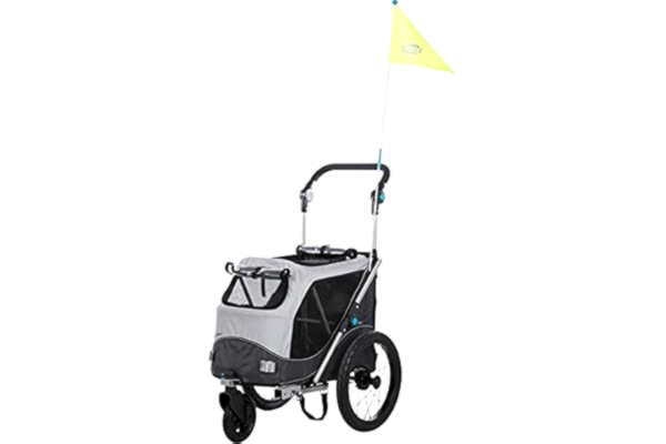 Trixie  Cykel trailer, quick-fold, S: 58x93x74/114 cm, grå max.15 kg