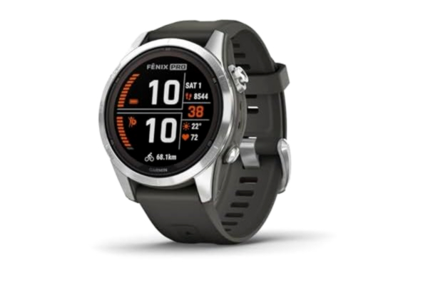 Garmin  fenix 7S Pro Solar, Smartklocka, SS w/Graphite band