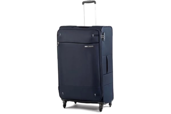 Samsonite  Base Boost - Mjuk resväska 78 cm stor, vagnväska med 4 hjul, TSA-lås, lätt och expanderbar, 105 l, Blå (Navy Blue)
